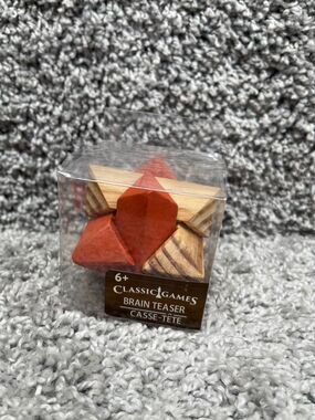 Classic Games Brain Teaser Casse Tete Jigsaw Wooden Twist Puzzle 3"x3"x3"